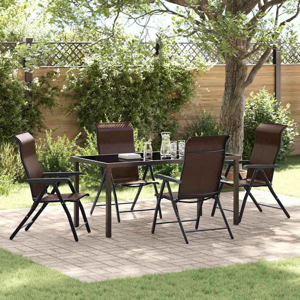 Ensemble de salle à manger pour jardin 5 pcs Marron - XIOS