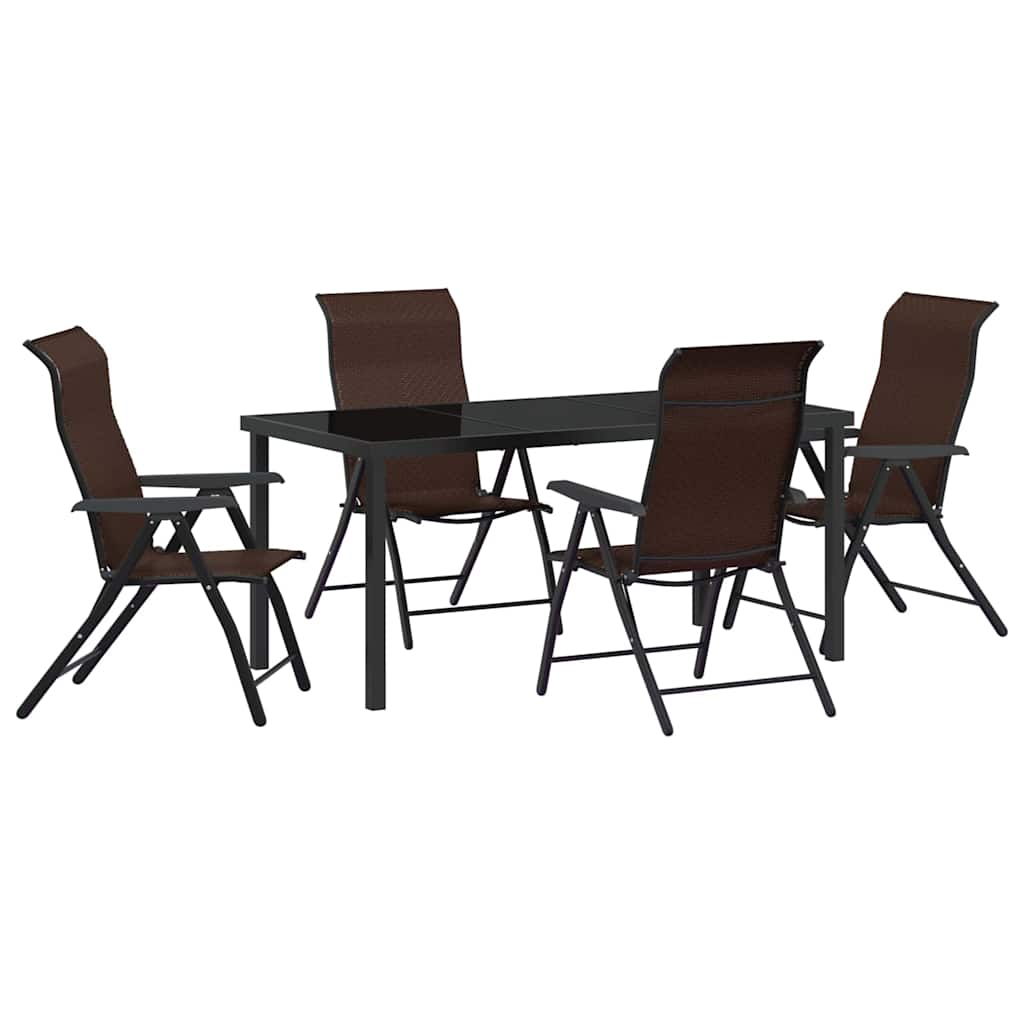 Ensemble de salle à manger pour jardin 5 pcs Marron - XIOS