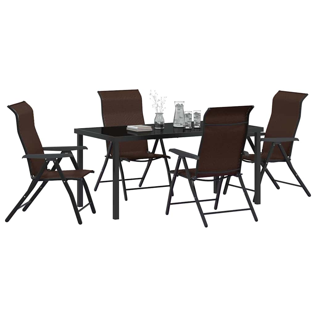 Ensemble de salle à manger pour jardin 5 pcs Marron - XIOS