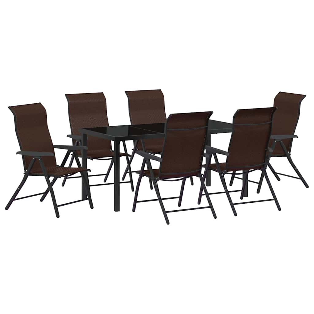 Ensemble de salle à manger pour jardin 7 pcs Marron - XIOS