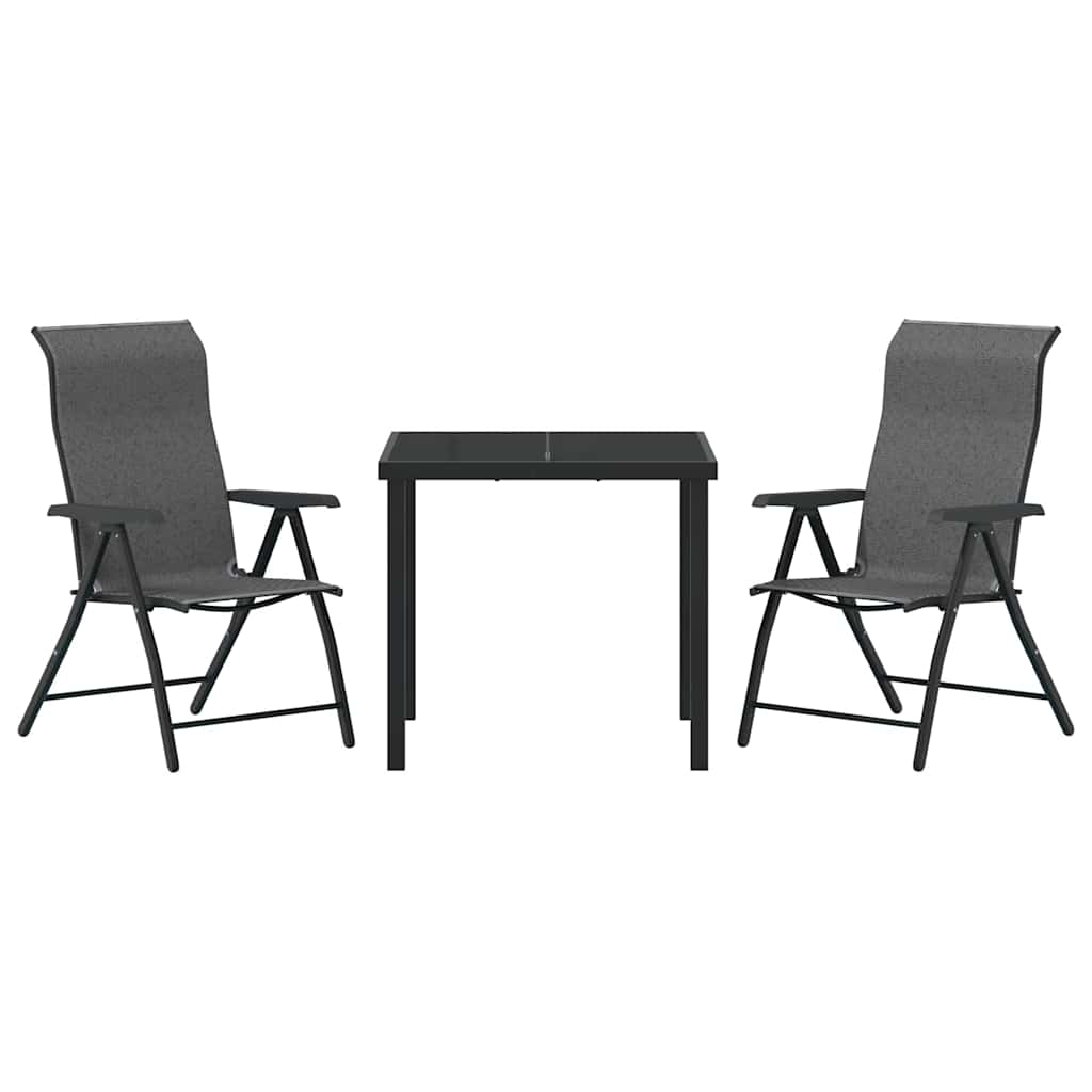 Ensemble de salle à manger pour jardin 3 pcs Gris - XIOS
