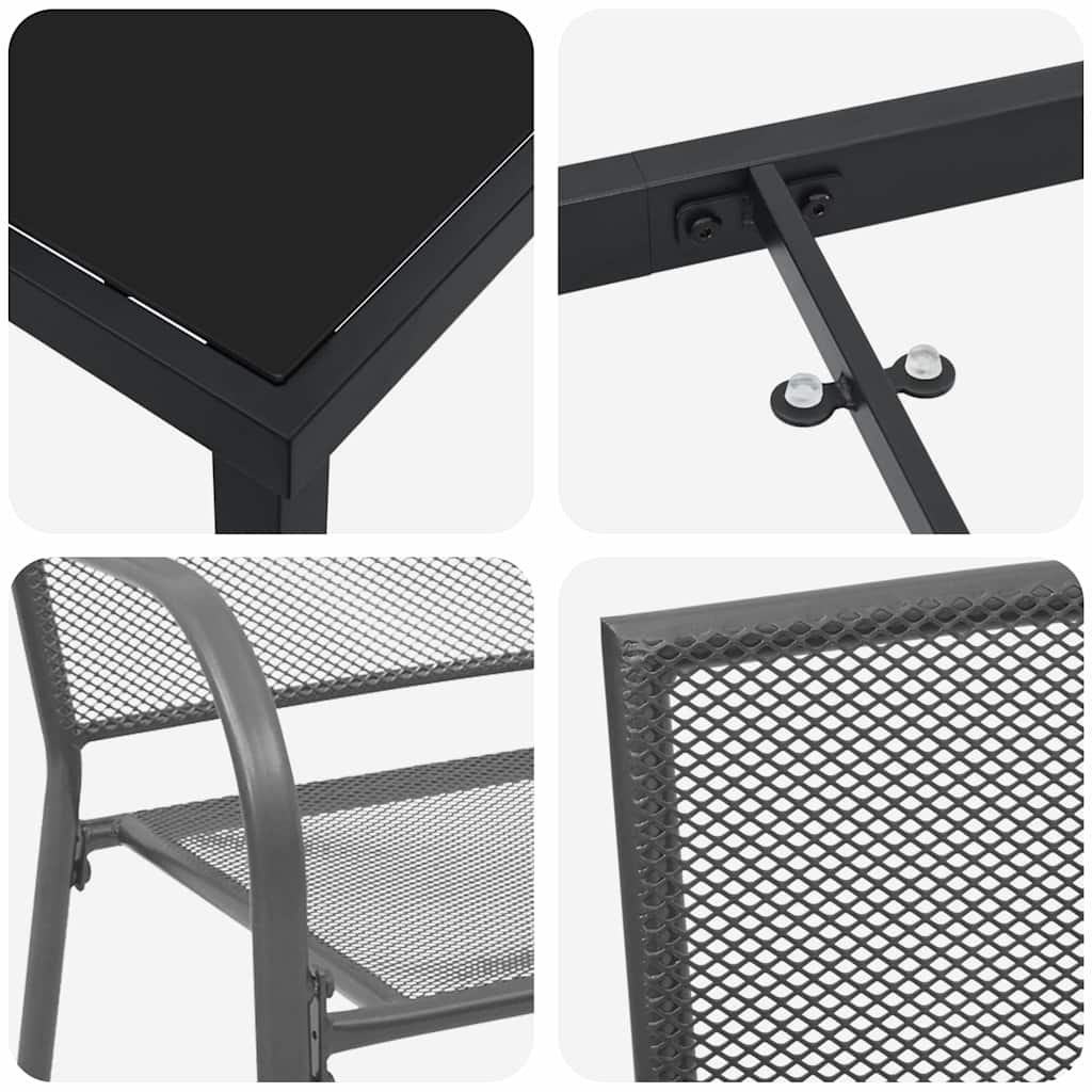 Ensemble de salle à manger pour jardin 3 pcs Anthracite - XIOS