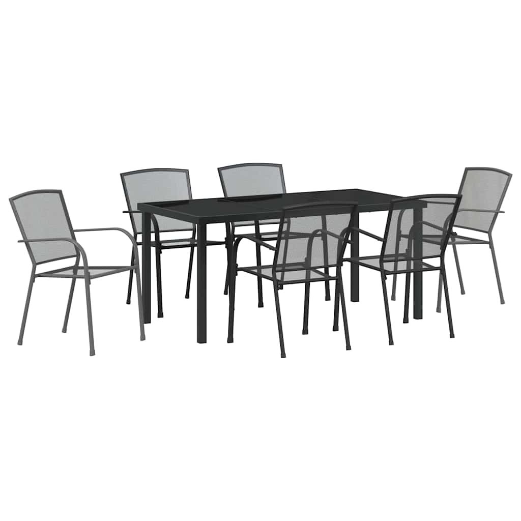Ensemble de salle à manger pour jardin 7 pcs Anthracite - XIOS