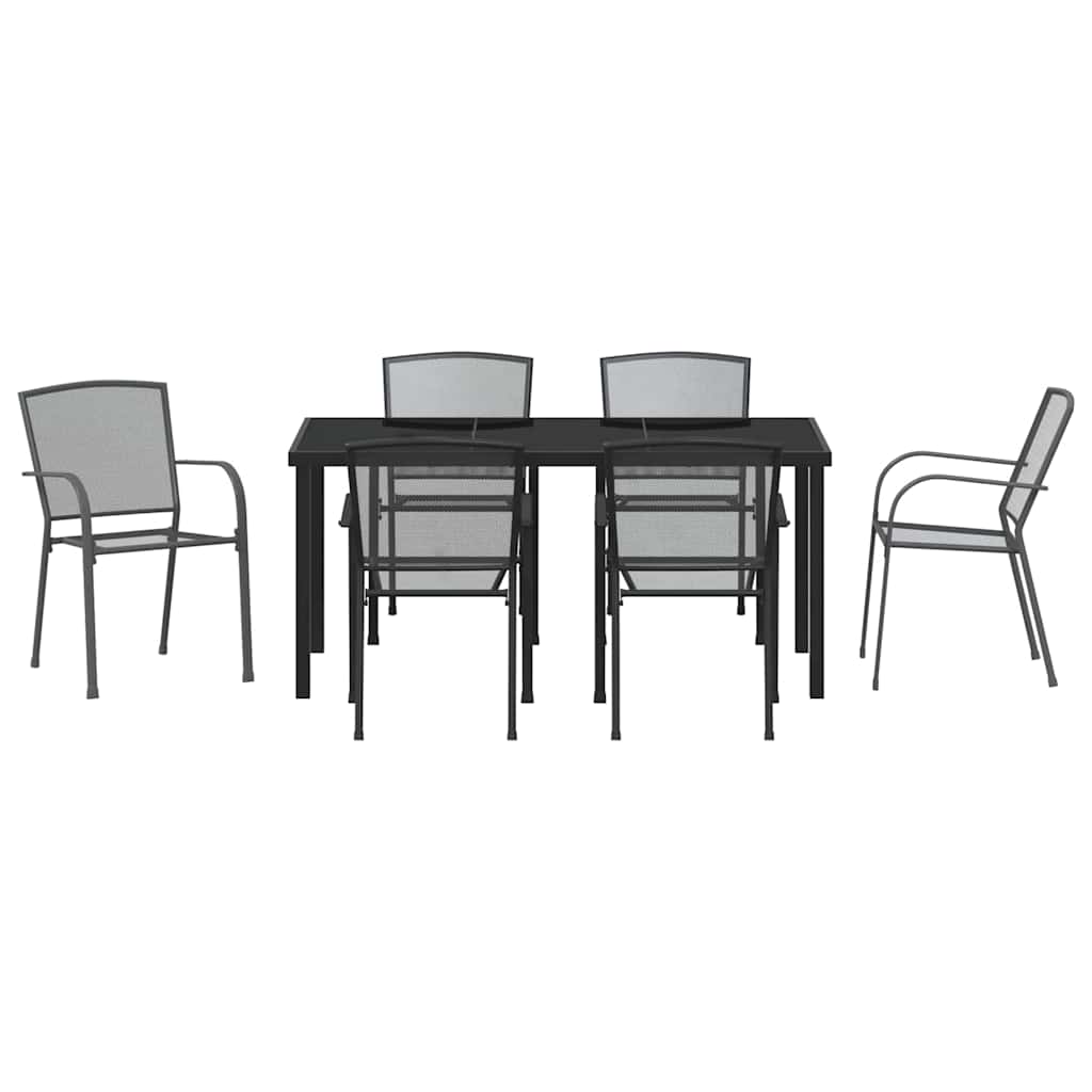 Ensemble de salle à manger pour jardin 7 pcs Anthracite - XIOS