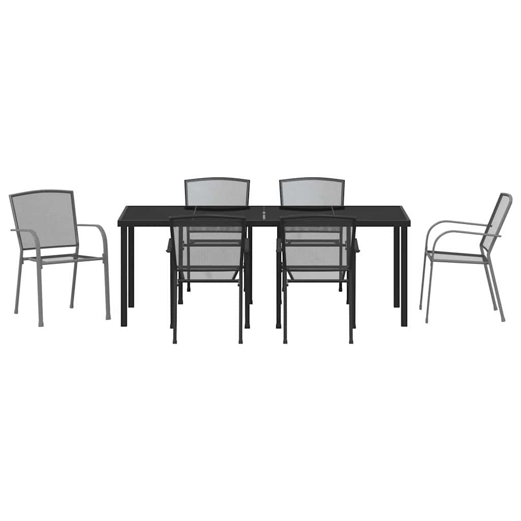 Ensemble de salle à manger pour jardin 7 pcs Anthracite - XIOS