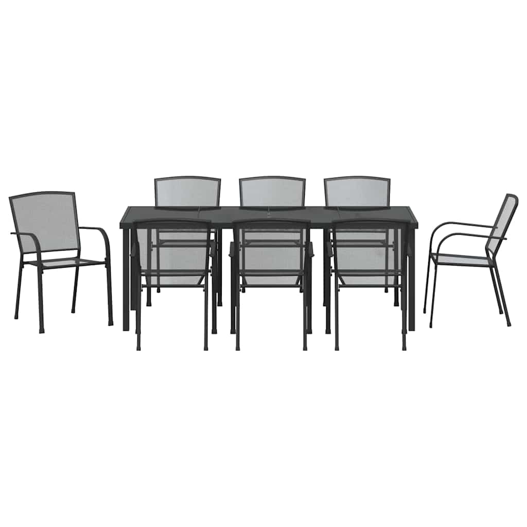 Ensemble de salle à manger pour jardin 9 pcs Anthracite - XIOS