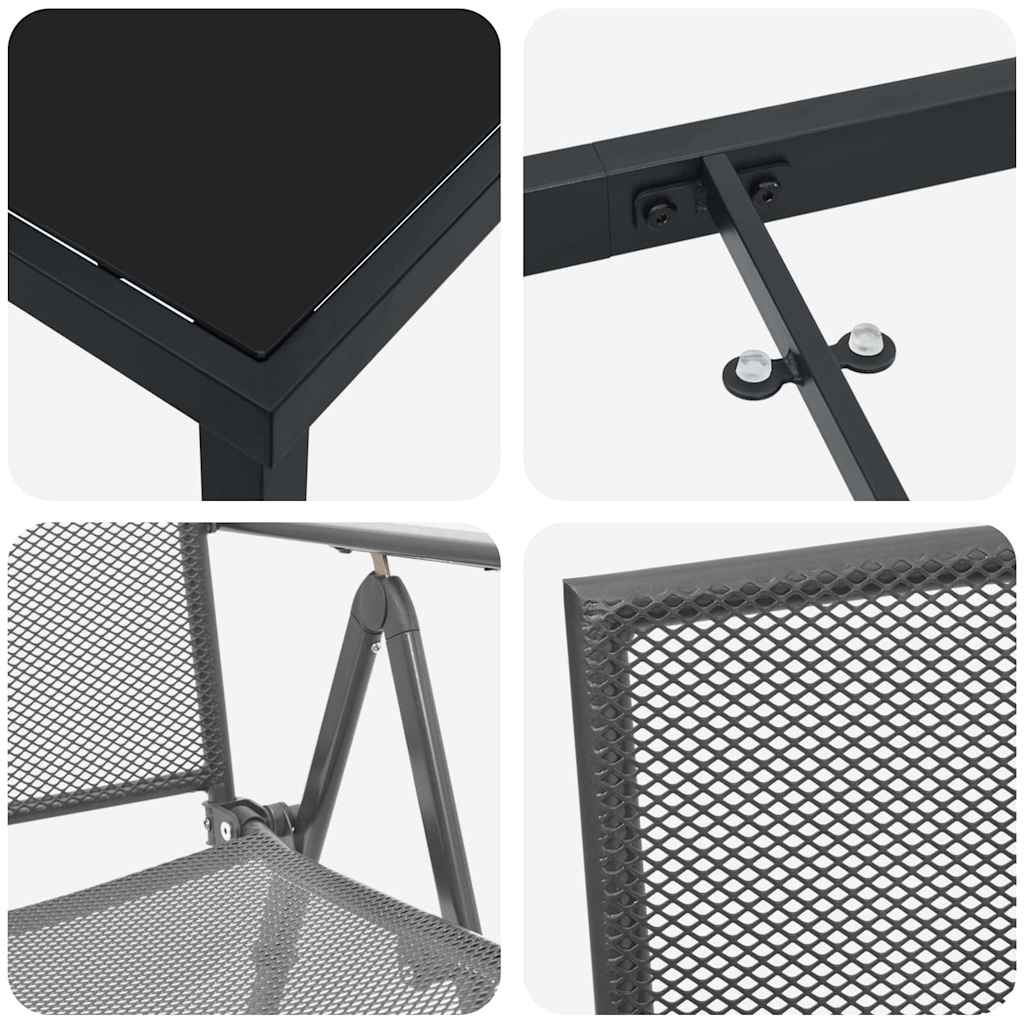 Ensemble de salle à manger pour jardin 3 pcs Anthracite - XIOS