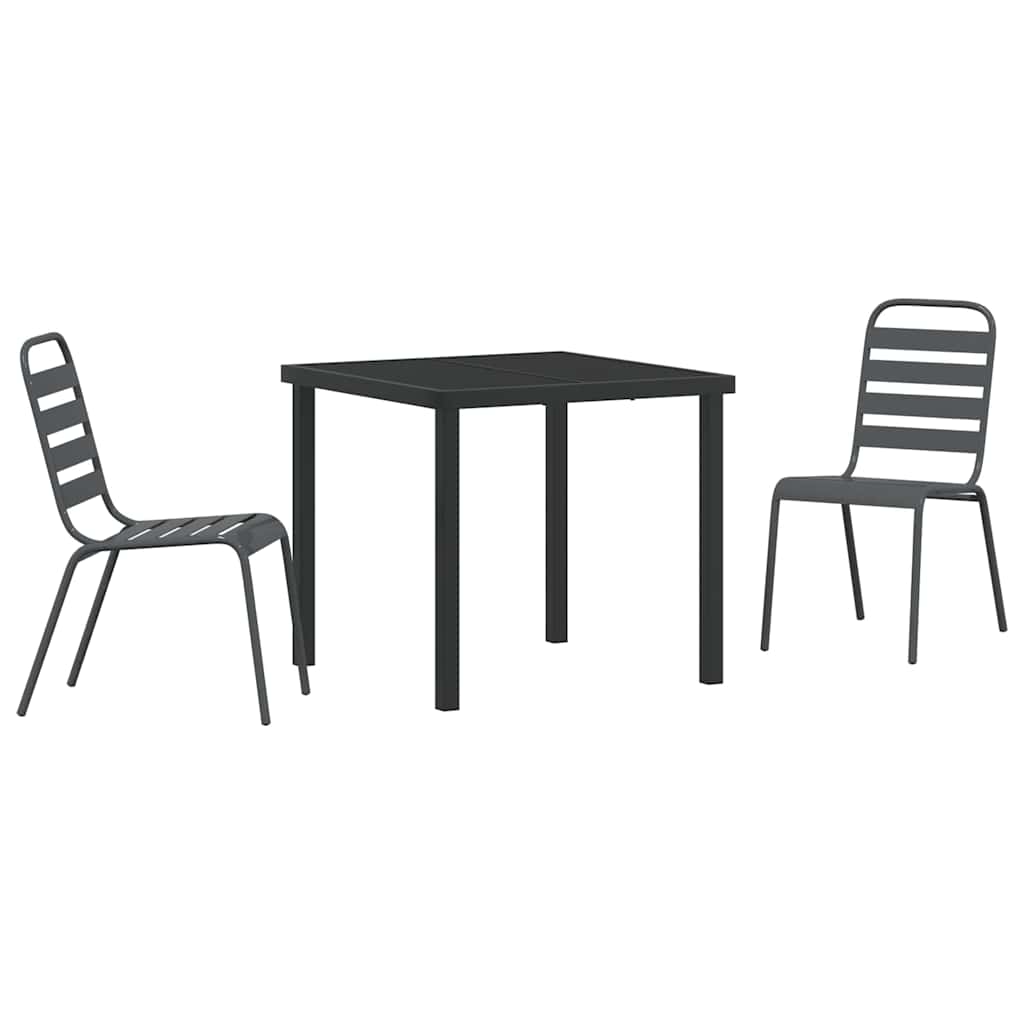 Ensemble de salle à manger pour jardin 3 pcs Anthracite - XIOS