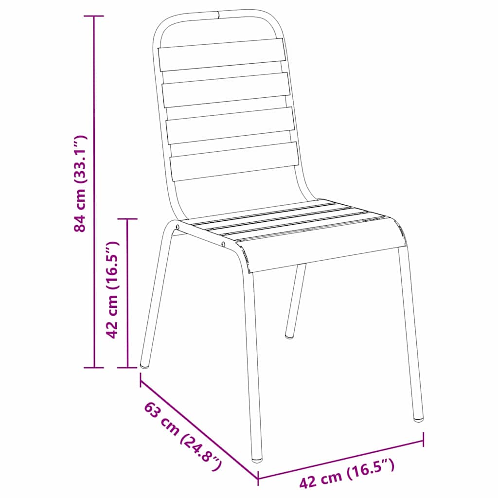 Ensemble de salle à manger pour jardin 3 pcs Anthracite - XIOS