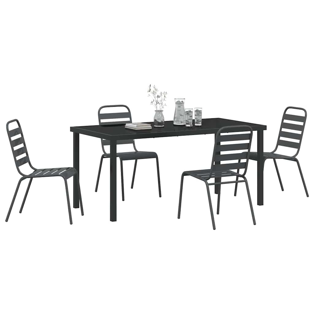 Ensemble de salle à manger pour jardin 5 pcs Anthracite - XIOS