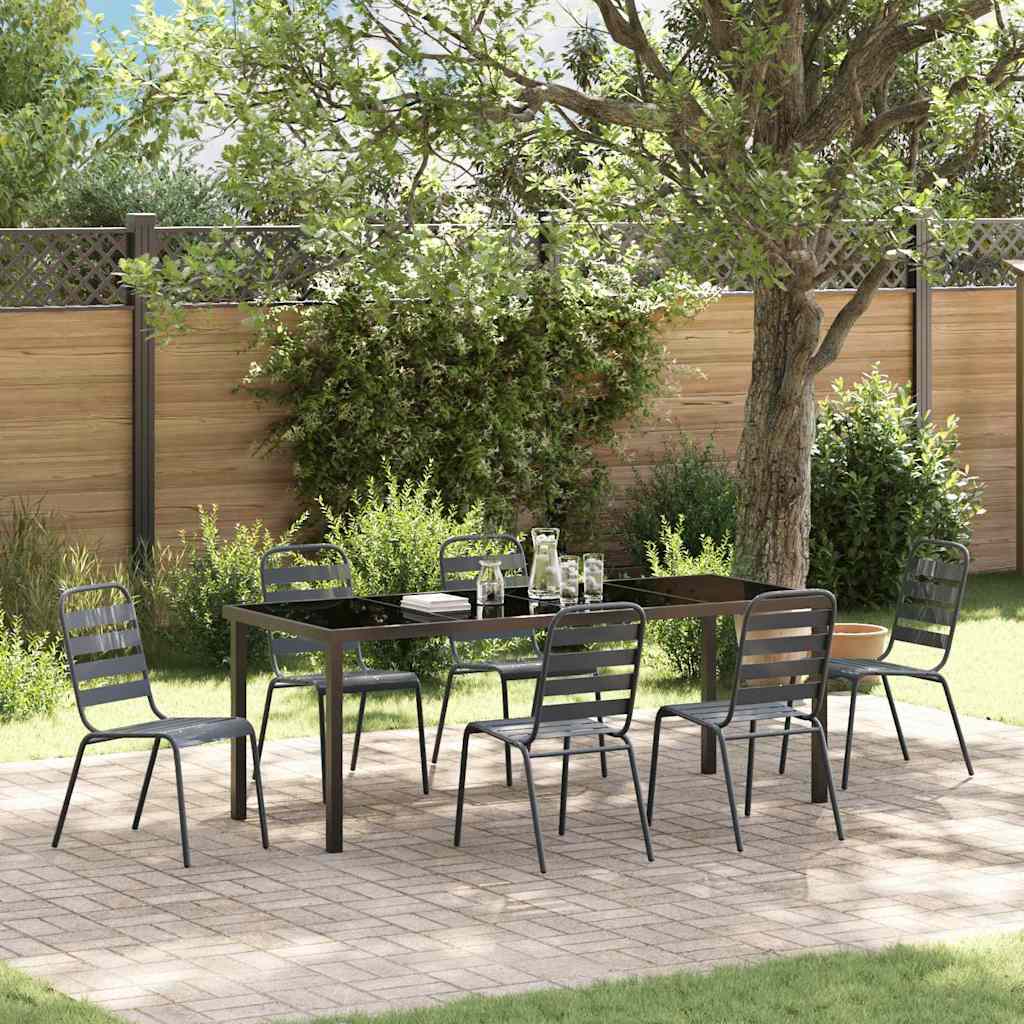 Ensemble de salle à manger pour jardin 7 pcs Anthracite - XIOS