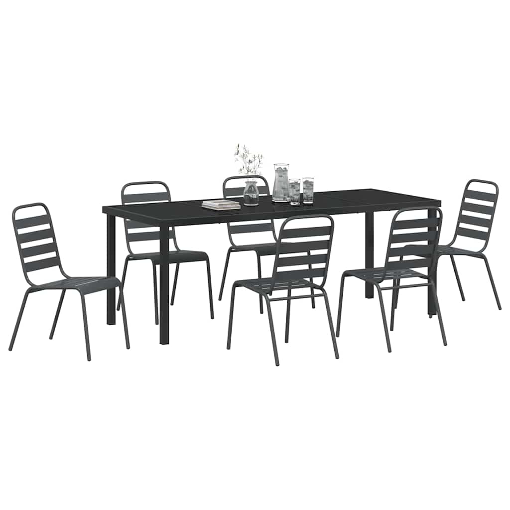 Ensemble de salle à manger pour jardin 7 pcs Anthracite - XIOS