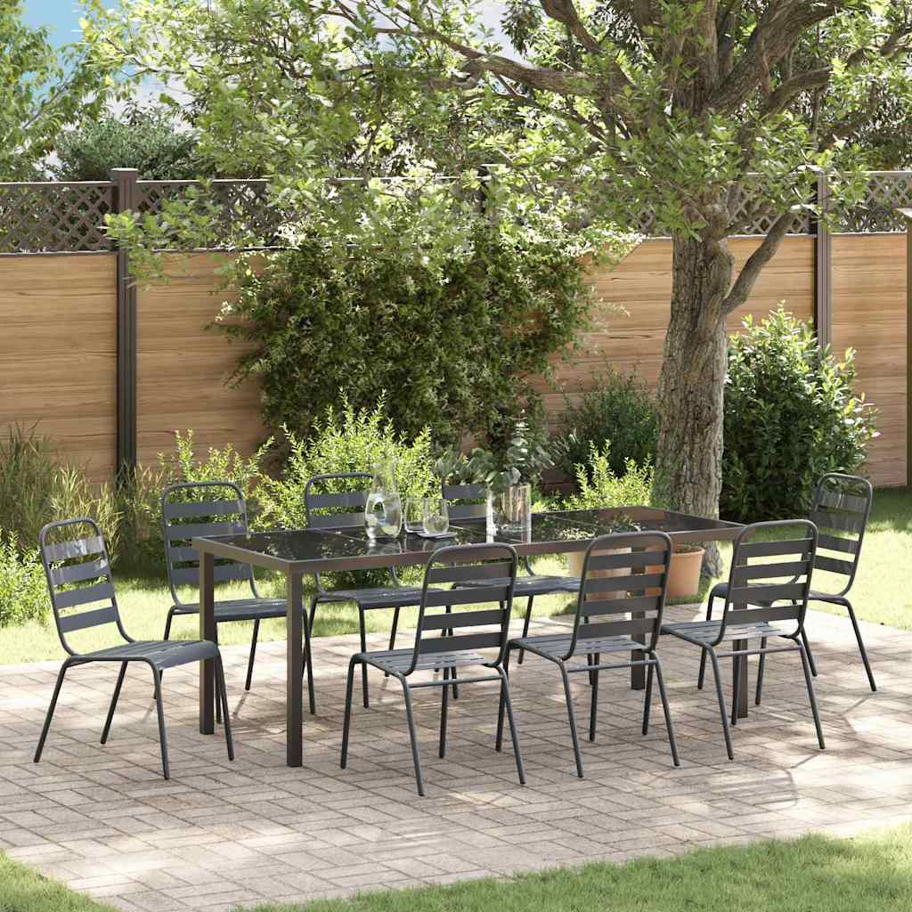Ensemble de salle à manger pour jardin 9 pcs Anthracite - XIOS