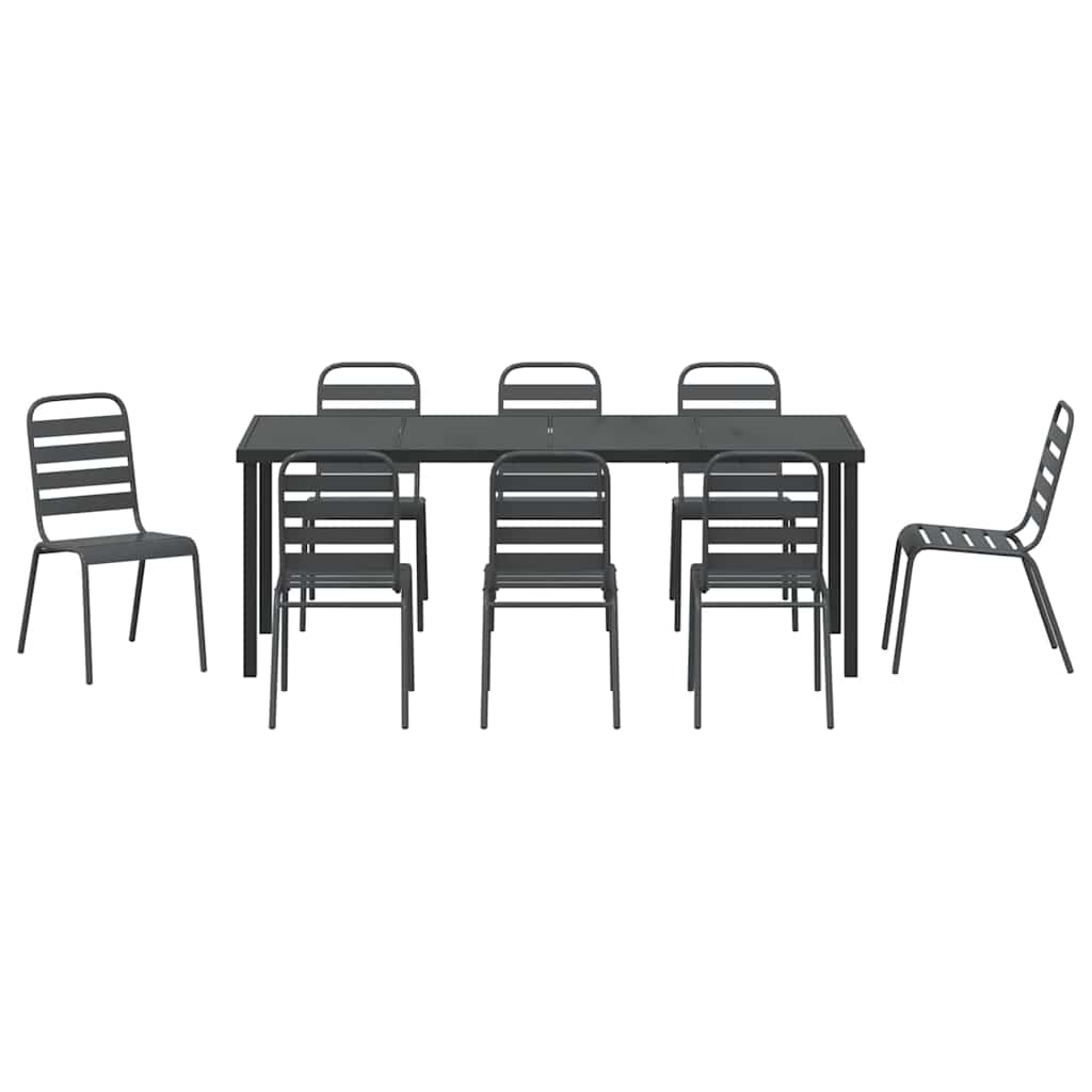 Ensemble de salle à manger pour jardin 9 pcs Anthracite - XIOS