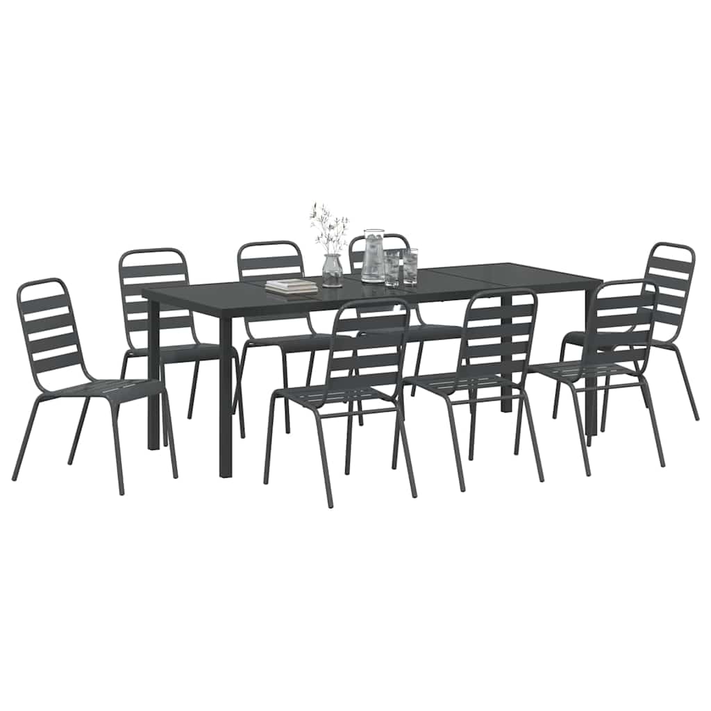 Ensemble de salle à manger pour jardin 9 pcs Anthracite - XIOS