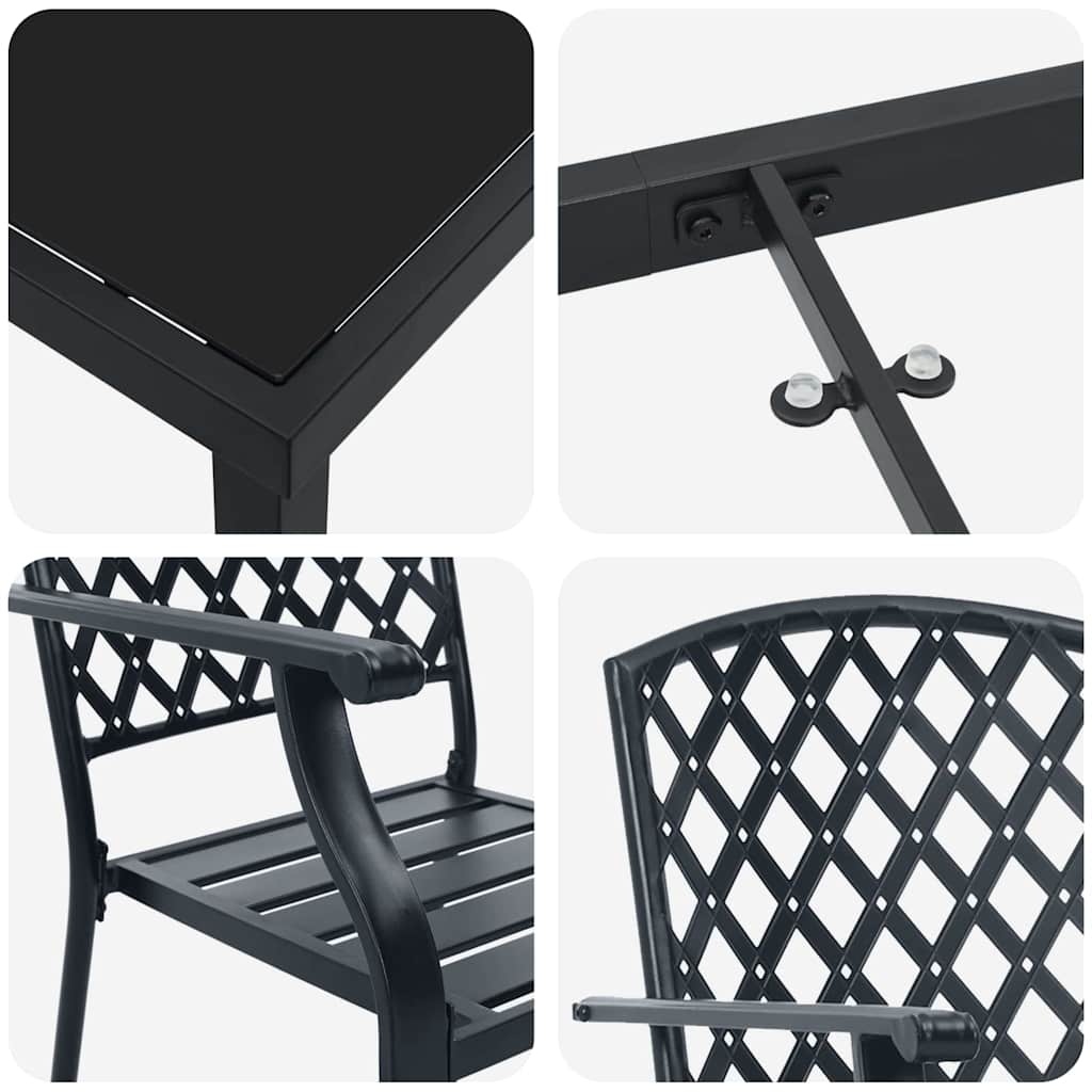Ensemble de salle à manger pour jardin 3 pcs Anthracite - XIOS