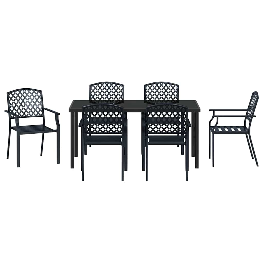 Ensemble de salle à manger pour jardin 7 pcs Anthracite - XIOS
