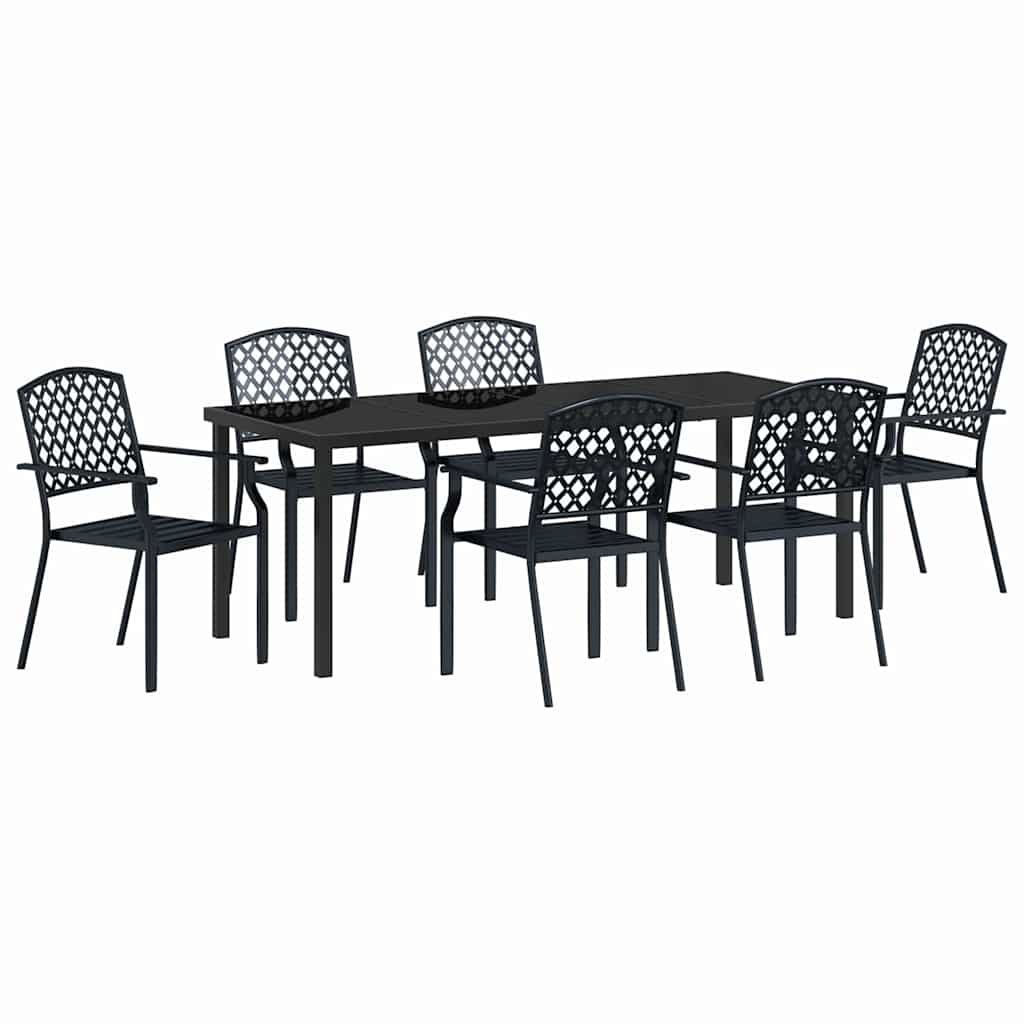 Ensemble de salle à manger pour jardin 7 pcs Anthracite - XIOS