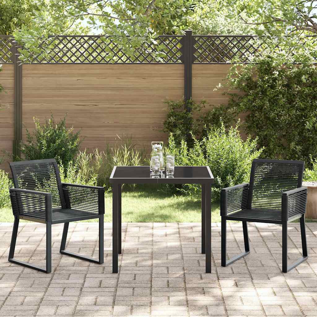 Ensemble de salle à manger pour jardin 3 pcs Noir - XIOS