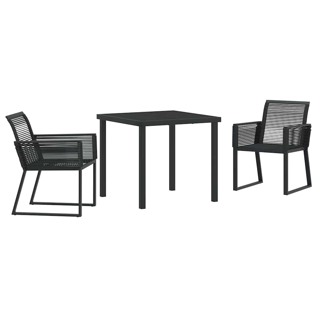 Ensemble de salle à manger pour jardin 3 pcs Noir - XIOS