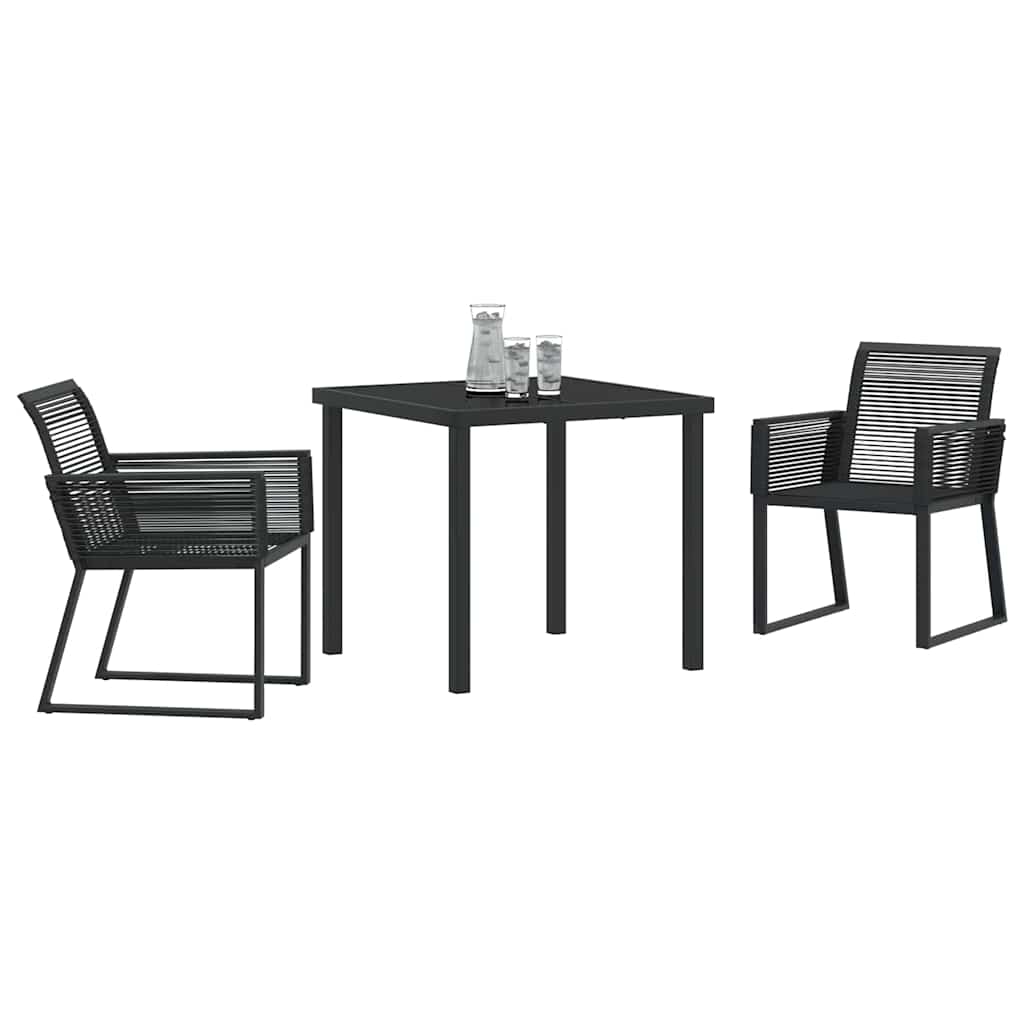 Ensemble de salle à manger pour jardin 3 pcs Noir - XIOS