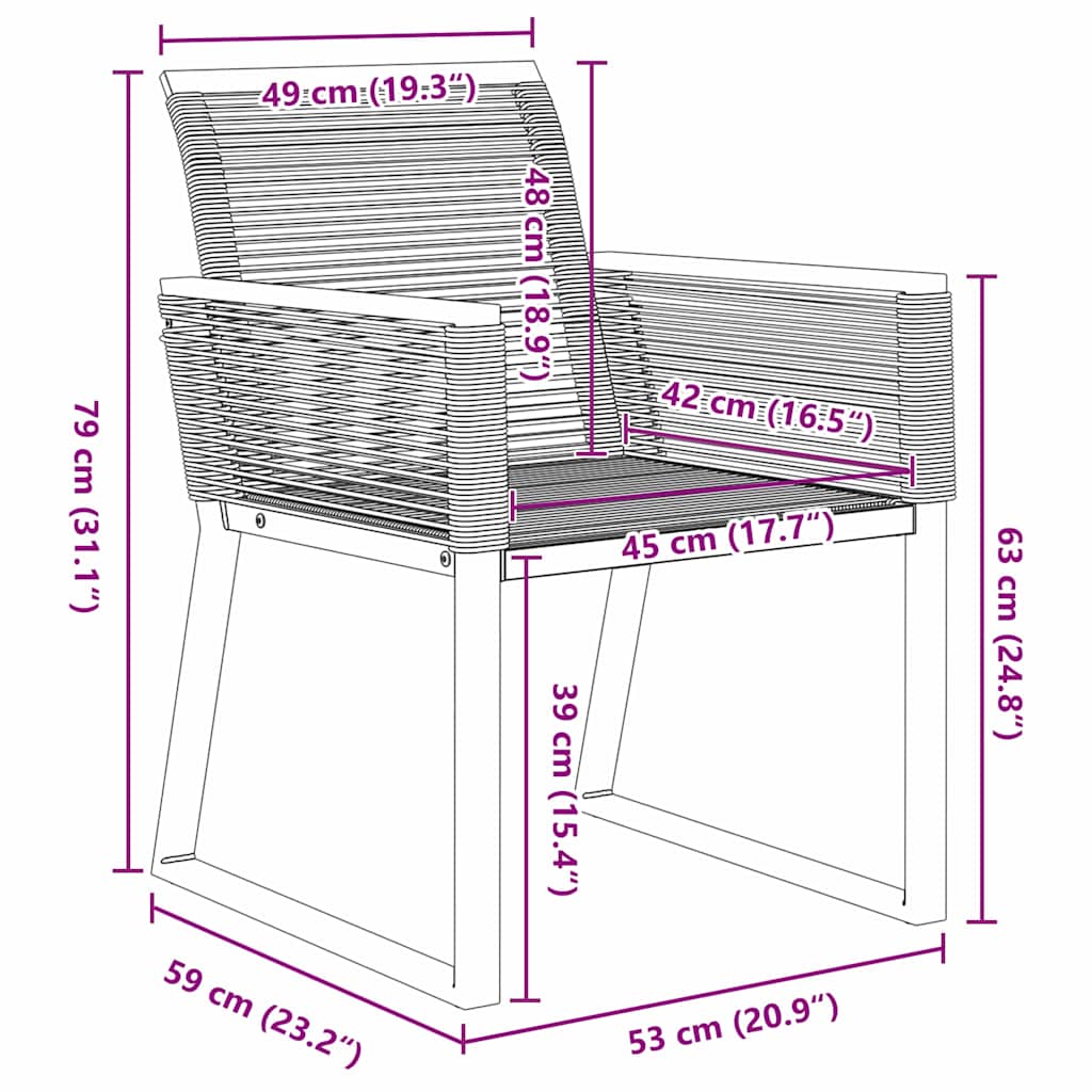 Ensemble de salle à manger pour jardin 3 pcs Noir - XIOS