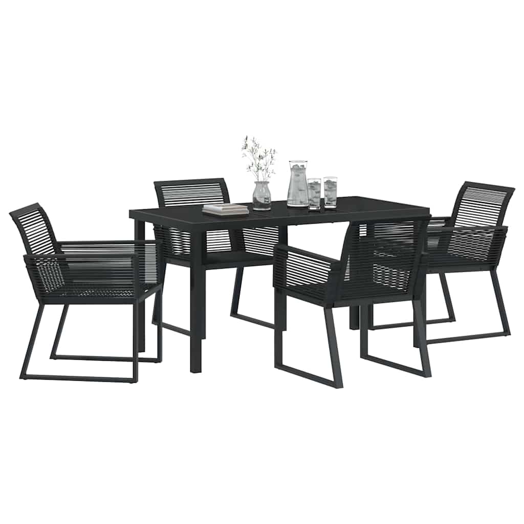 Ensemble de salle à manger pour jardin 5 pcs Noir - XIOS