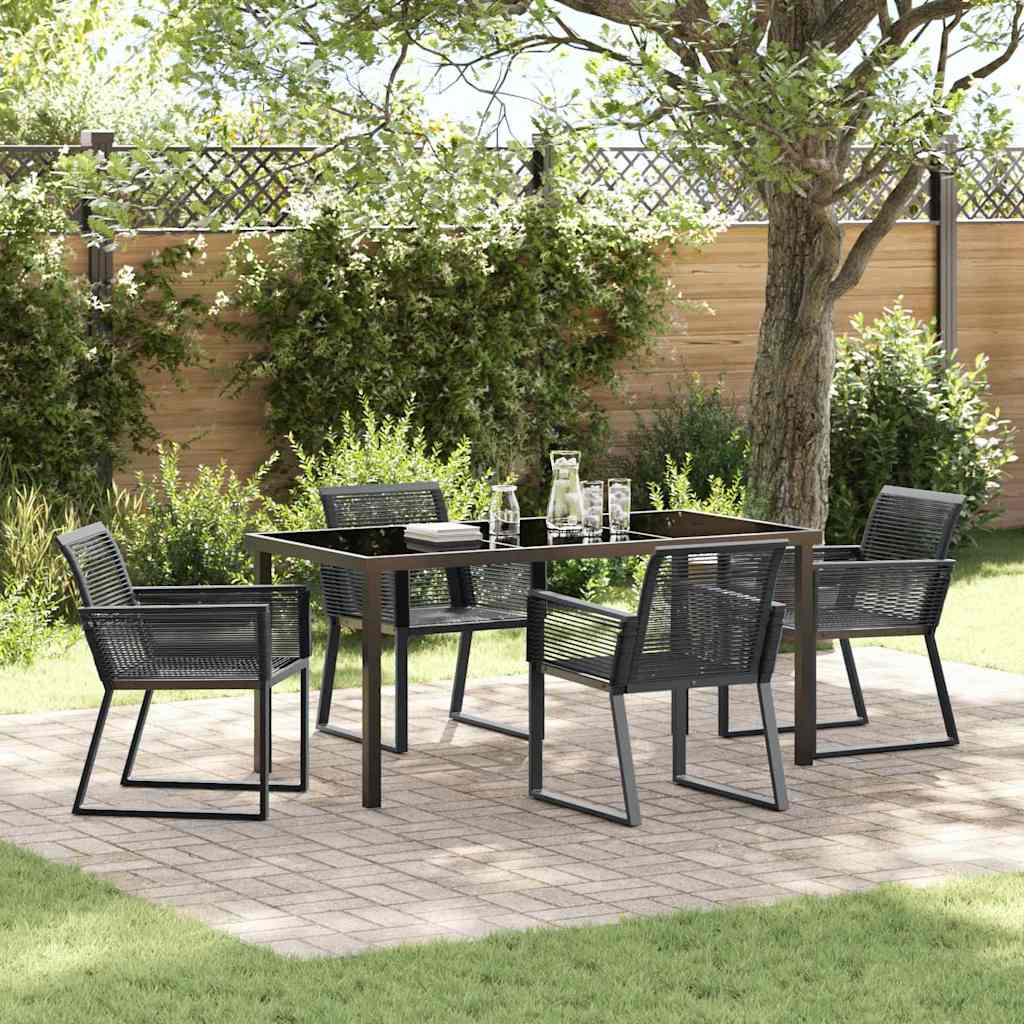 Ensemble de salle à manger pour jardin 5 pcs Noir - XIOS