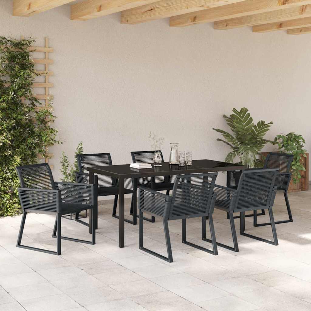 Ensemble de salle à manger pour jardin 7 pcs Noir - XIOS