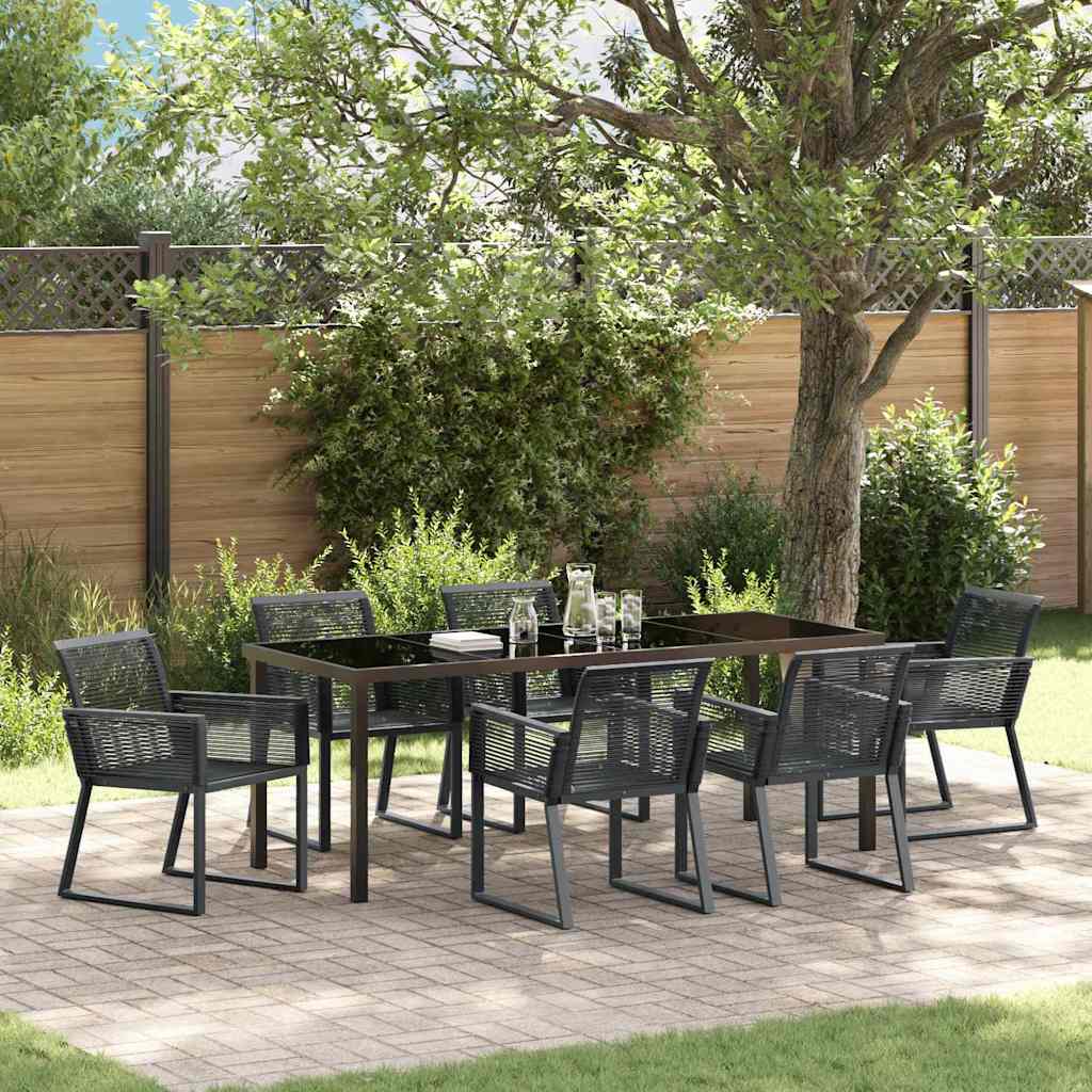 Ensemble de salle à manger pour jardin 7 pcs Noir - XIOS
