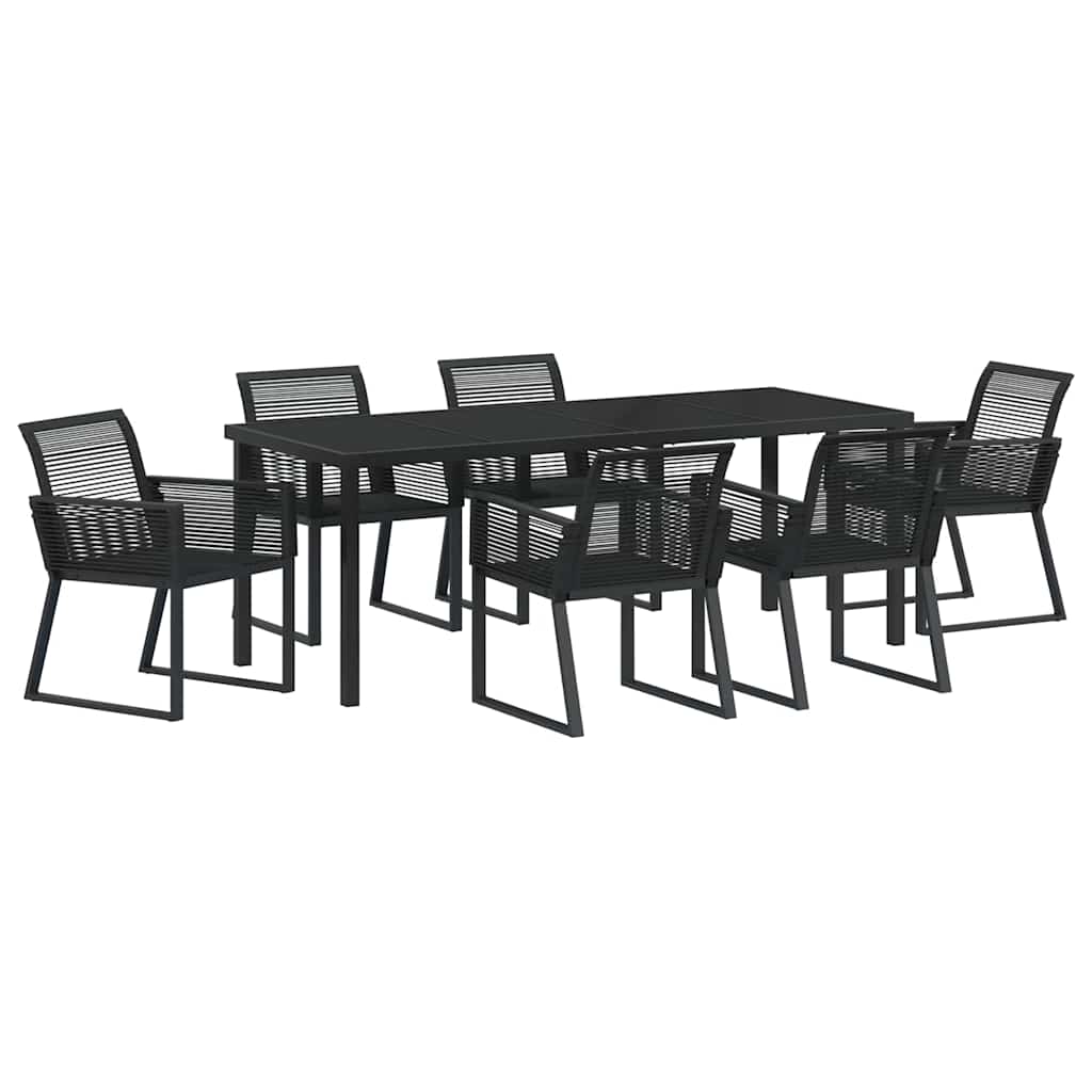 Ensemble de salle à manger pour jardin 7 pcs Noir - XIOS