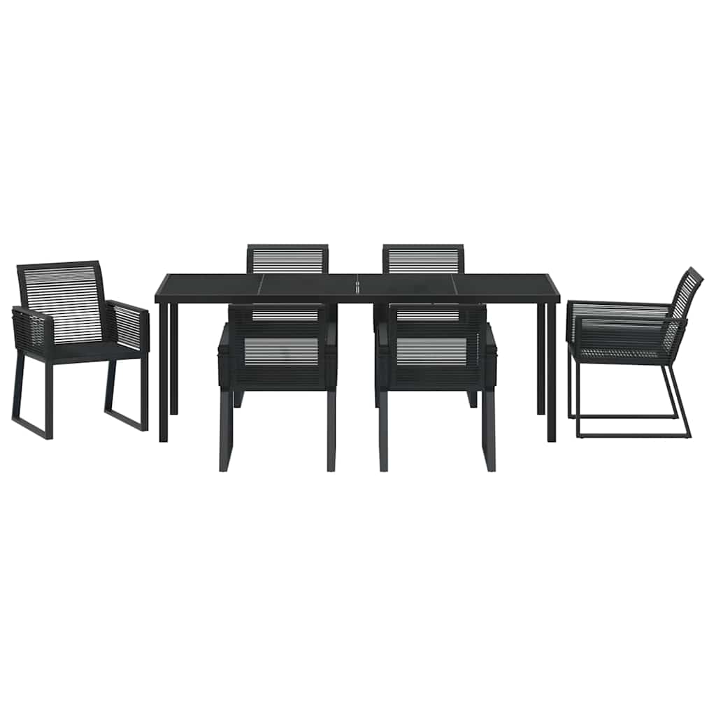 Ensemble de salle à manger pour jardin 7 pcs Noir - XIOS