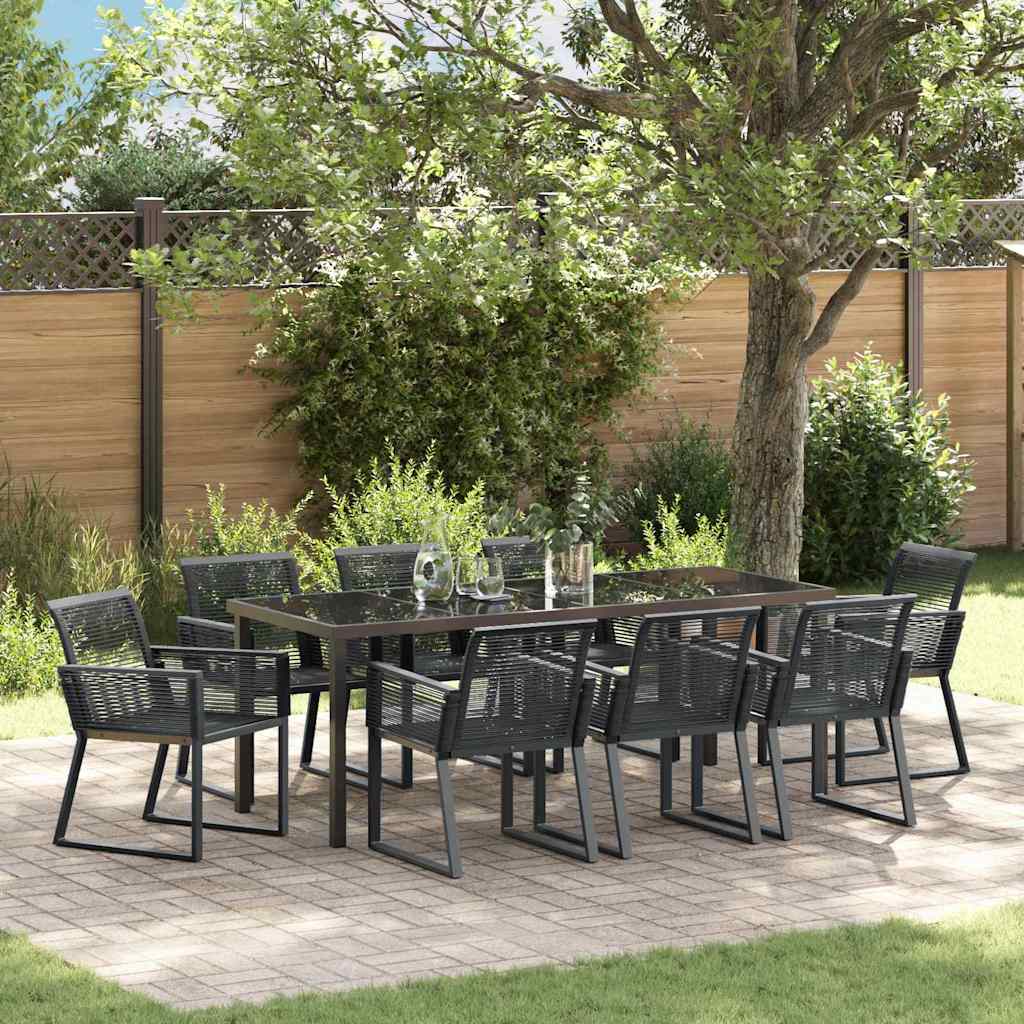 Ensemble de salle à manger pour jardin 9 pcs Noir - XIOS