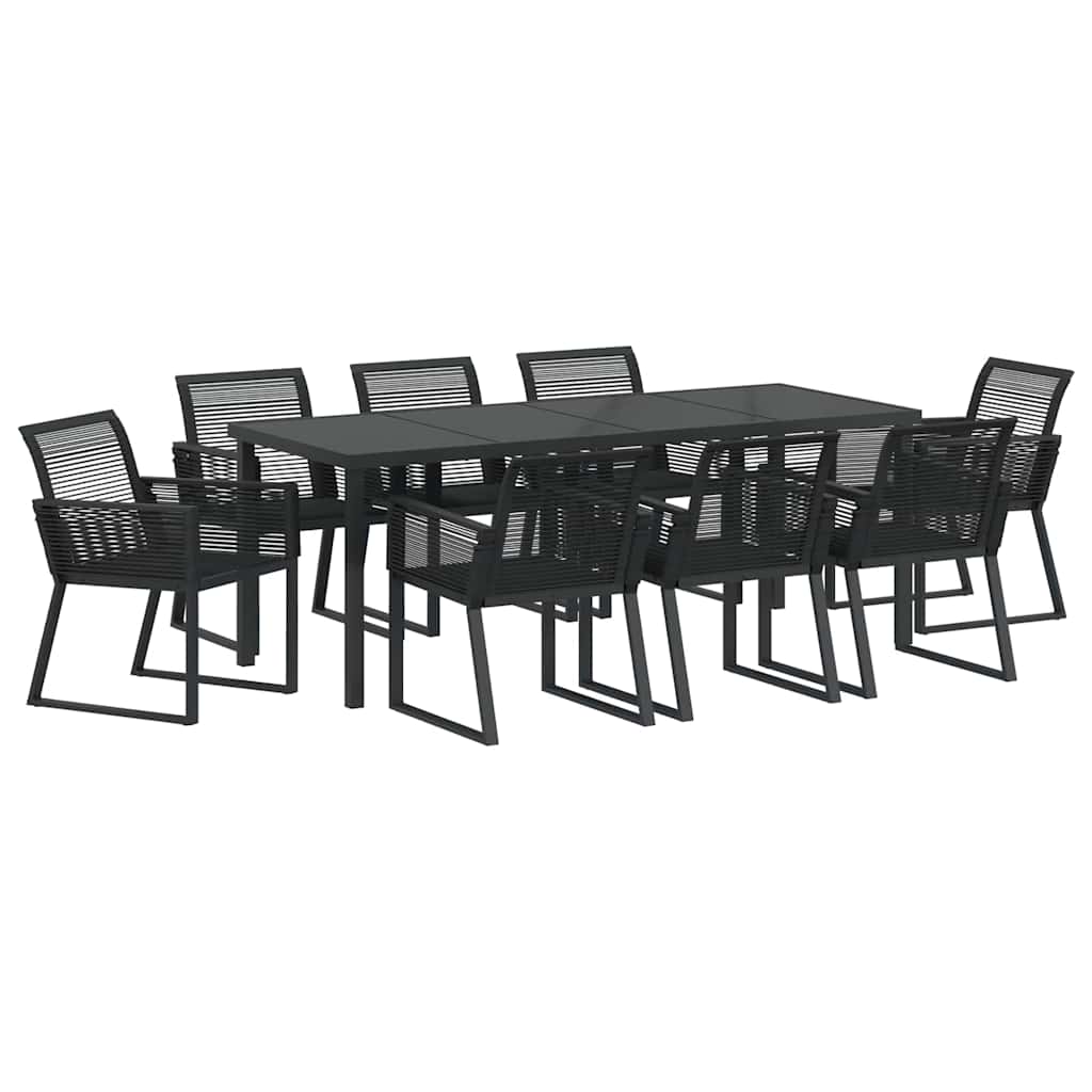 Ensemble de salle à manger pour jardin 9 pcs Noir - XIOS