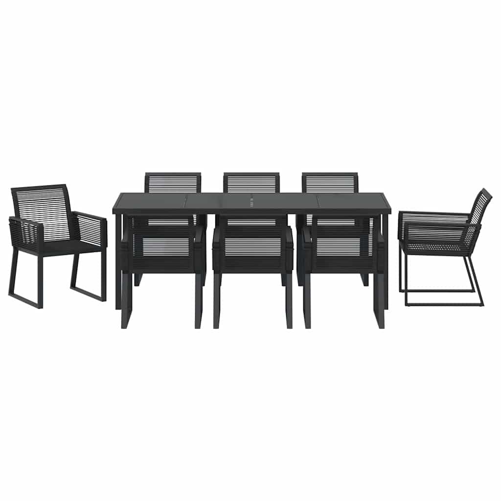 Ensemble de salle à manger pour jardin 9 pcs Noir - XIOS