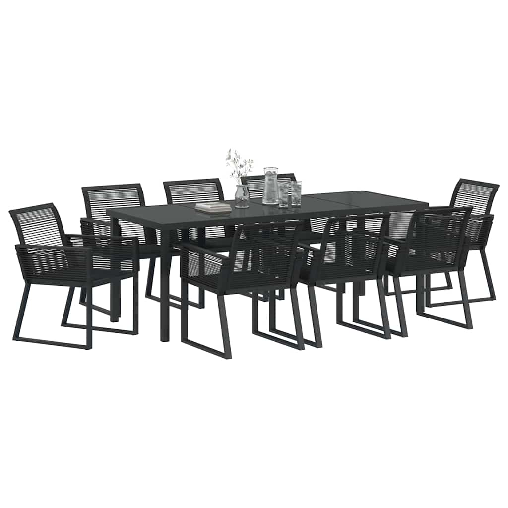 Ensemble de salle à manger pour jardin 9 pcs Noir - XIOS