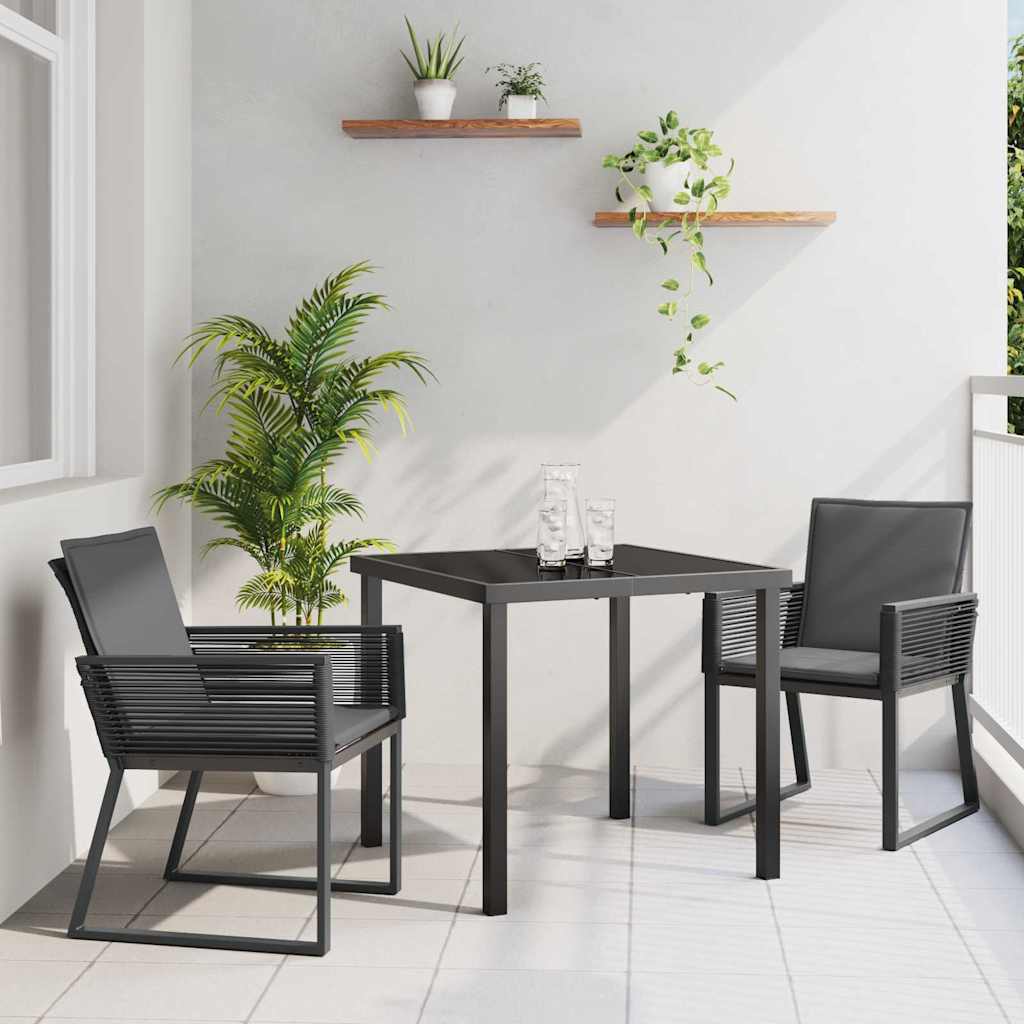 Ensemble de salle à manger pour jardin 3 pcs Noir - XIOS