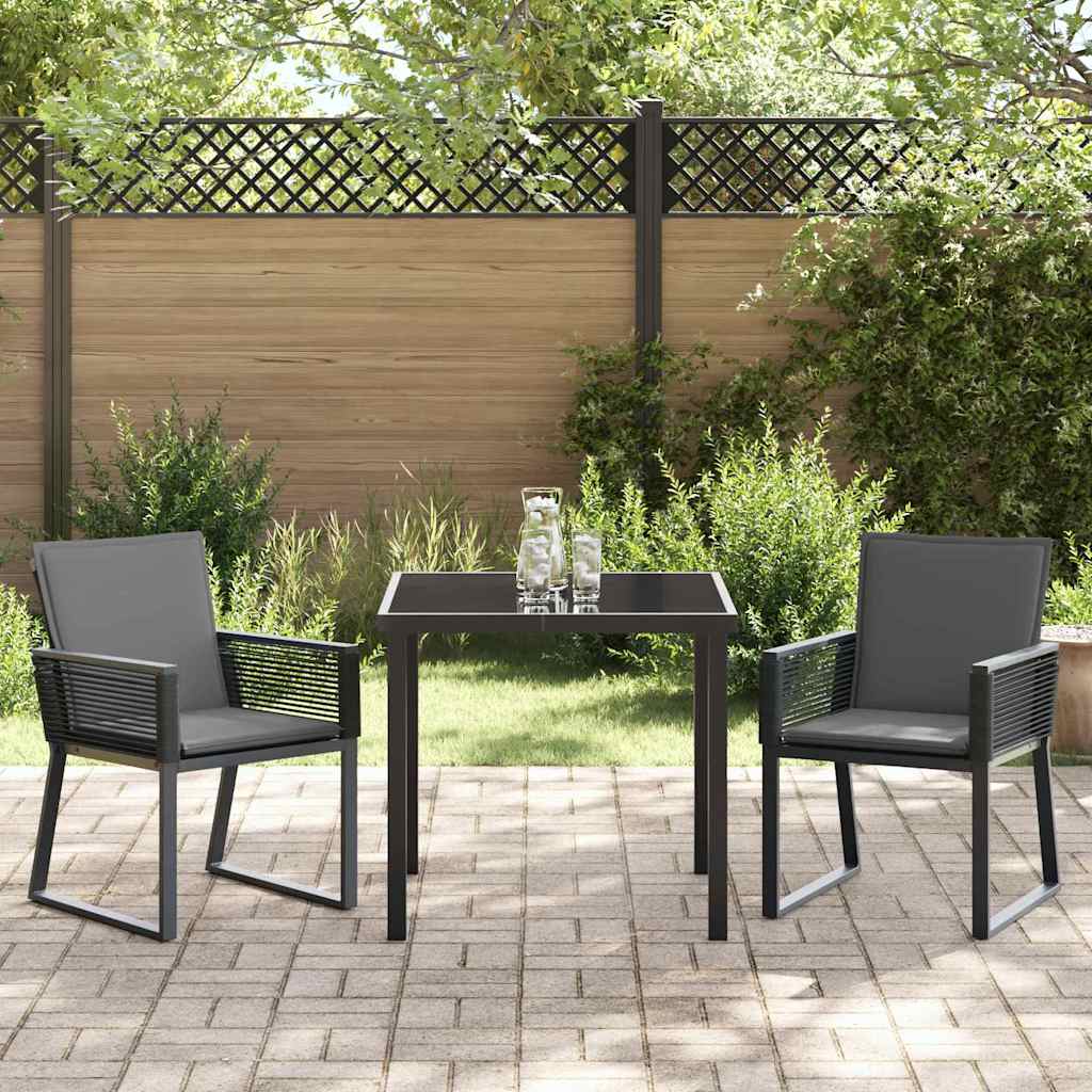 Ensemble de salle à manger pour jardin 3 pcs Noir - XIOS