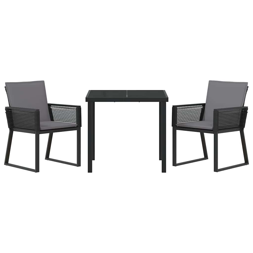 Ensemble de salle à manger pour jardin 3 pcs Noir - XIOS