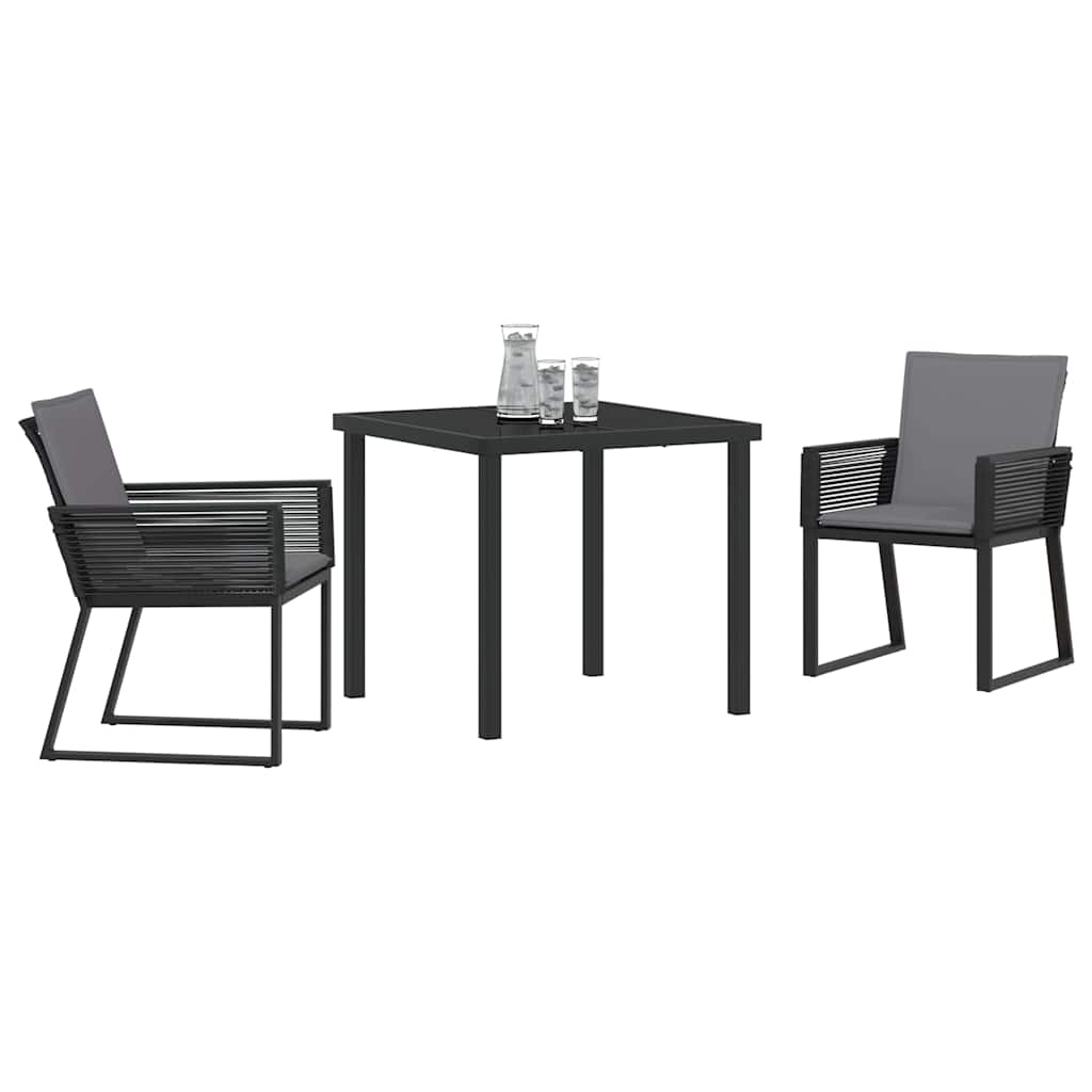 Ensemble de salle à manger pour jardin 3 pcs Noir - XIOS
