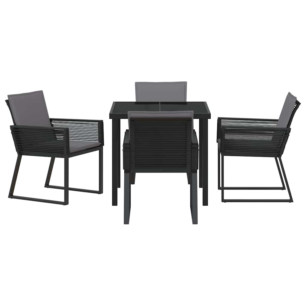 Ensemble de salle à manger pour jardin 5 pcs Noir - XIOS