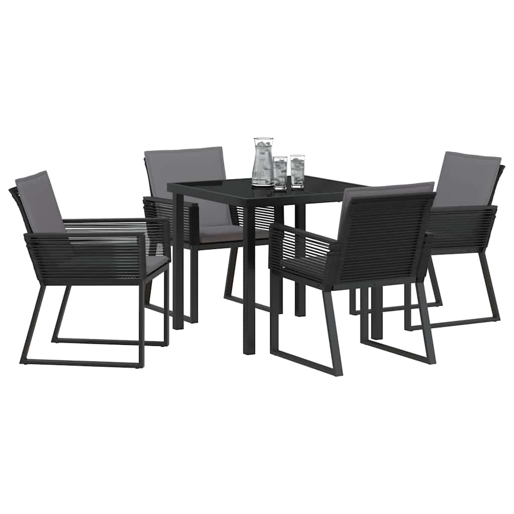 Ensemble de salle à manger pour jardin 5 pcs Noir - XIOS