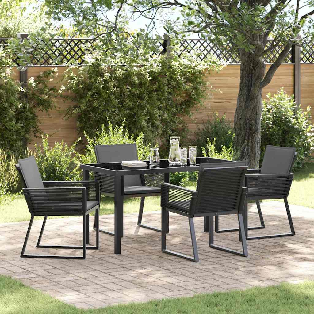 Ensemble de salle à manger pour jardin 5 pcs Noir - XIOS