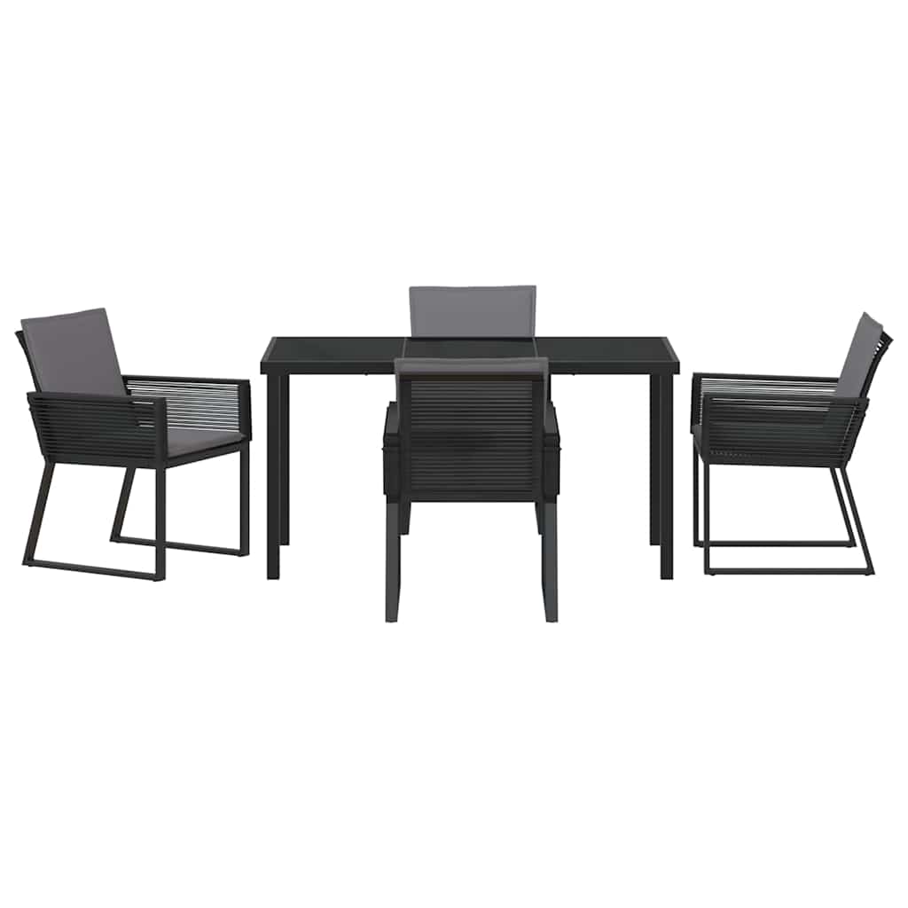 Ensemble de salle à manger pour jardin 5 pcs Noir - XIOS