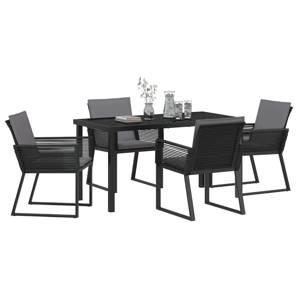 Ensemble de salle à manger pour jardin 5 pcs Noir - XIOS