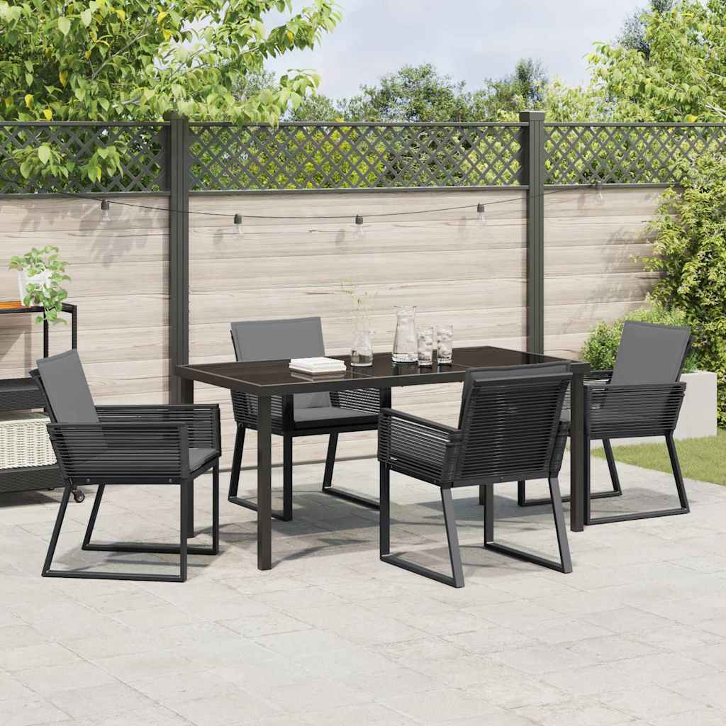Ensemble de salle à manger pour jardin 5 pcs Noir - XIOS