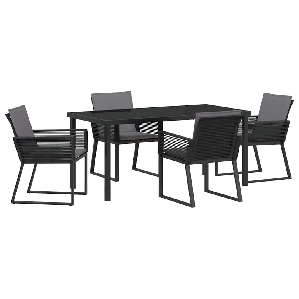 Ensemble de salle à manger pour jardin 5 pcs Noir - XIOS