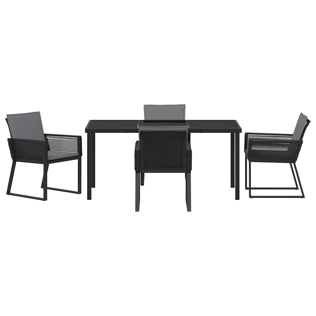 Ensemble de salle à manger pour jardin 5 pcs Noir - XIOS
