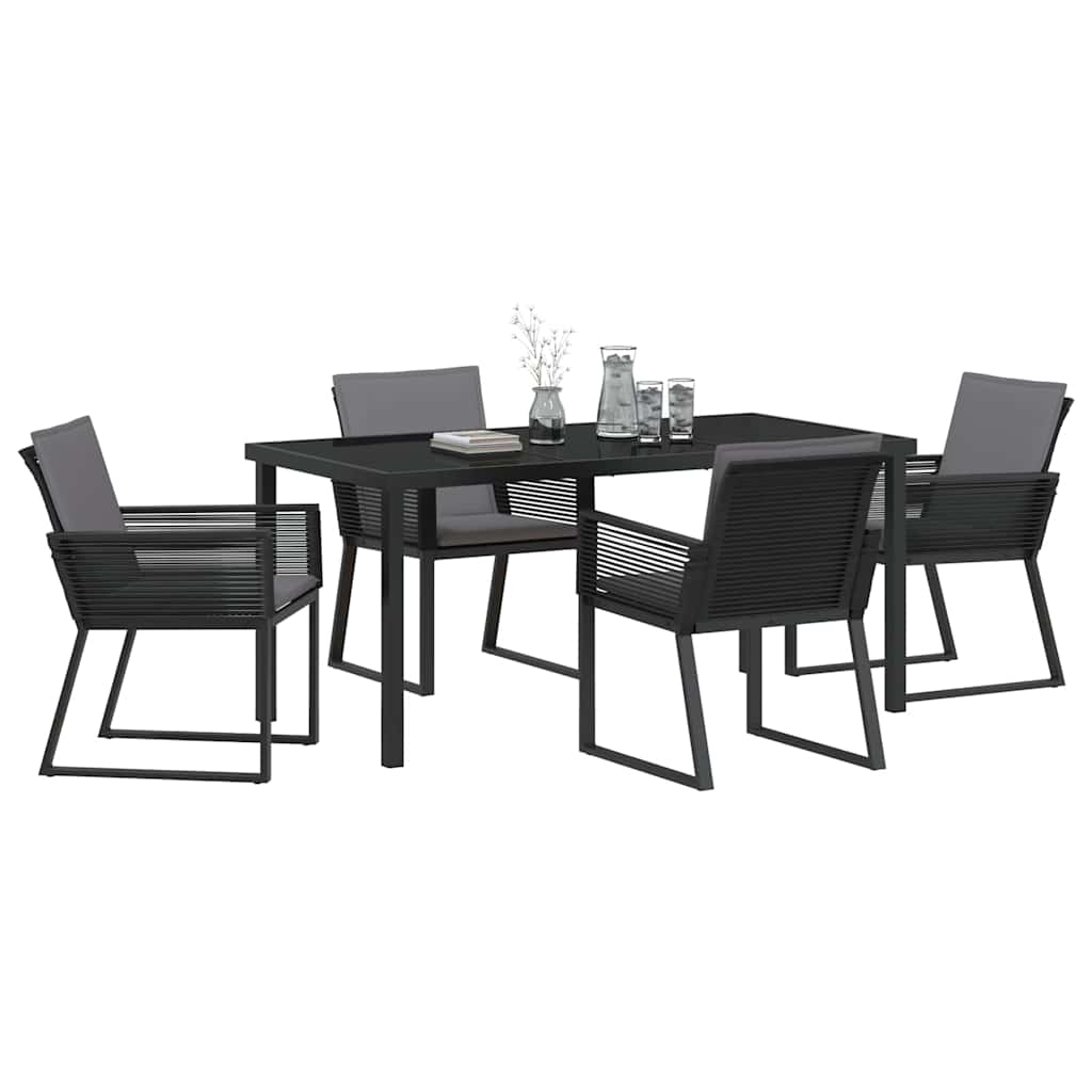 Ensemble de salle à manger pour jardin 5 pcs Noir - XIOS
