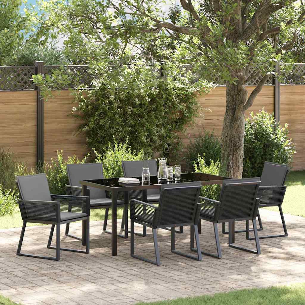 Ensemble de salle à manger pour jardin 7 pcs Noir - XIOS